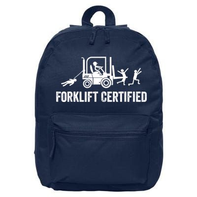 Funny Forklift Operator Forklift Certified Retro Vintage 16 in Basic Backpack