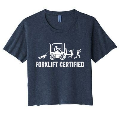Funny Forklift Operator Forklift Certified Retro Vintage Crop Top