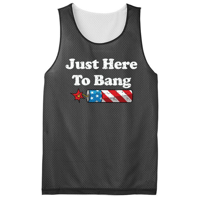 Funny Fourth Of July 4th Of July Im Just Here To Bang Mesh Reversible Basketball Jersey Tank