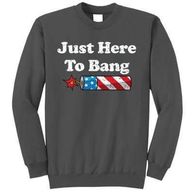 Funny Fourth Of July 4th Of July Im Just Here To Bang Tall Sweatshirt