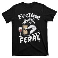 Feeling Feral Opossum Raccoon And Wine Feral Girl Summer T-Shirt