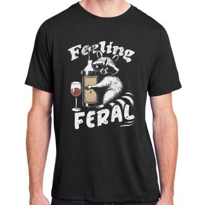 Feeling Feral Opossum Raccoon And Wine Feral Girl Summer Adult ChromaSoft Performance T-Shirt