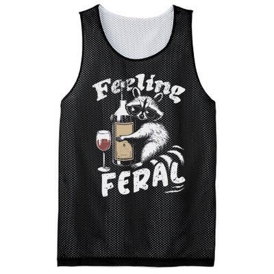 Feeling Feral Opossum Raccoon And Wine Feral Girl Summer Mesh Reversible Basketball Jersey Tank