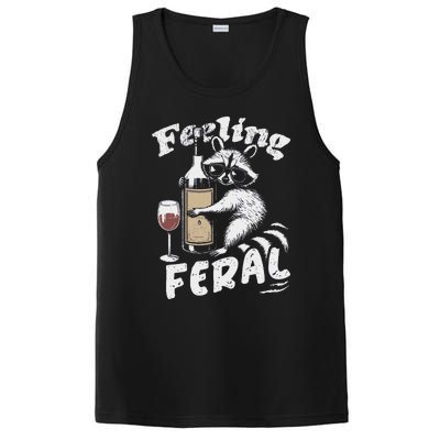 Feeling Feral Opossum Raccoon And Wine Feral Girl Summer PosiCharge Competitor Tank