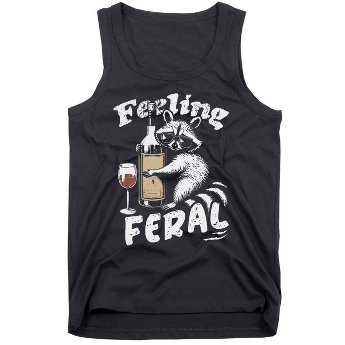 Feeling Feral Opossum Raccoon And Wine Feral Girl Summer Tank Top