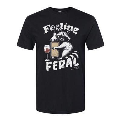 Feeling Feral Opossum Raccoon And Wine Feral Girl Summer Softstyle CVC T-Shirt