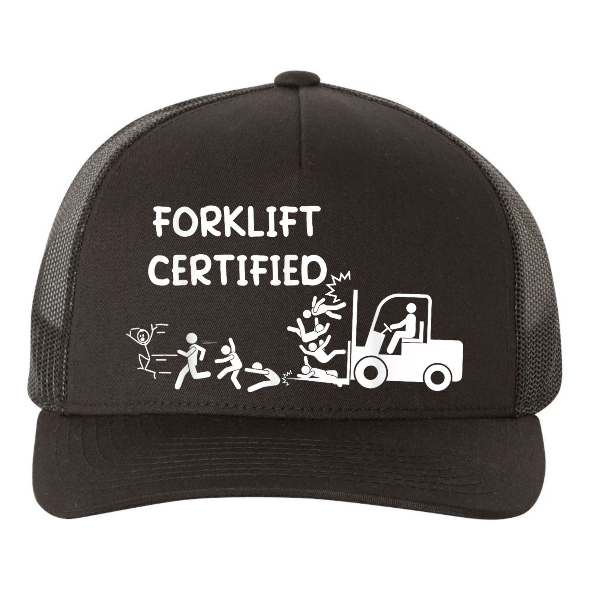 Funny Forklift Operator Forklift Certified Yupoong Adult 5-Panel Trucker Hat
