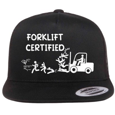 Funny Forklift Operator Forklift Certified Flatbill Hat