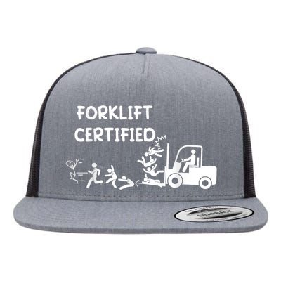 Funny Forklift Operator Forklift Certified Flat Bill Trucker Hat