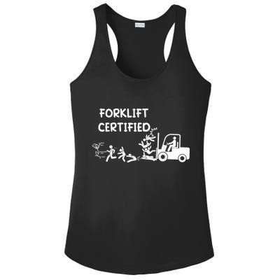 Funny Forklift Operator Forklift Certified Ladies PosiCharge Competitor Racerback Tank