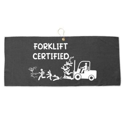 Funny Forklift Operator Forklift Certified Large Microfiber Waffle Golf Towel