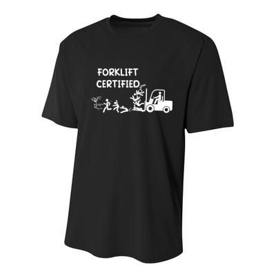 Funny Forklift Operator Forklift Certified Youth Performance Sprint T-Shirt