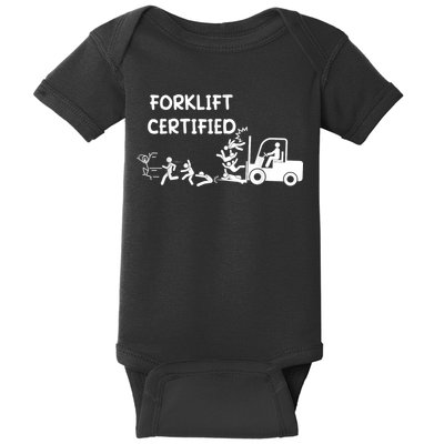 Funny Forklift Operator Forklift Certified Baby Bodysuit
