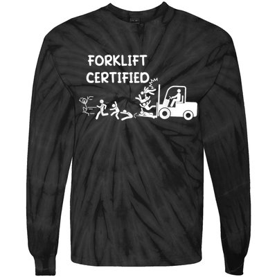 Funny Forklift Operator Forklift Certified Tie-Dye Long Sleeve Shirt