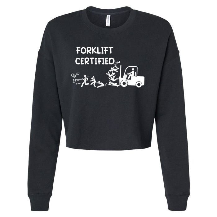Funny Forklift Operator Forklift Certified Cropped Pullover Crew