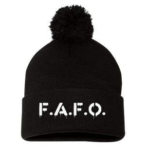 Fafo Find Out Funny Pom Pom 12in Knit Beanie