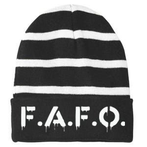 Fafo Find Out Funny Striped Beanie with Solid Band