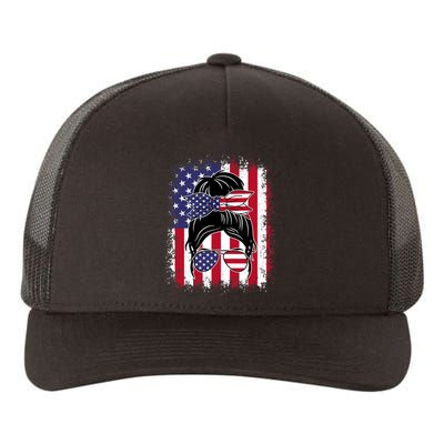 Funny Fourth Of July Patriotic American Flag 4th Of July Yupoong Adult 5-Panel Trucker Hat