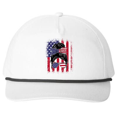 Funny Fourth Of July Patriotic American Flag 4th Of July Snapback Five-Panel Rope Hat