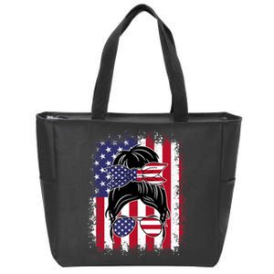 Funny Fourth Of July Patriotic American Flag 4th Of July Zip Tote Bag