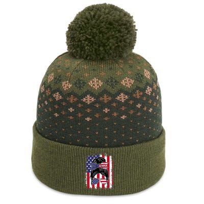 Funny Fourth Of July Patriotic American Flag 4th Of July The Baniff Cuffed Pom Beanie