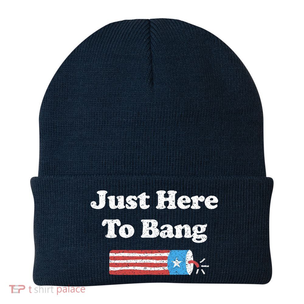 Funny Fourth Of July 4th Of July I'm Just Here To Bang Beanie