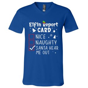 Funny Family Outfits Saying Christmas Nice Naughty Xmas List Gift V-Neck T-Shirt