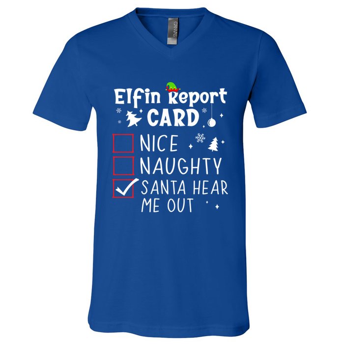 Funny Family Outfits Saying Christmas Nice Naughty Xmas List Gift V-Neck T-Shirt