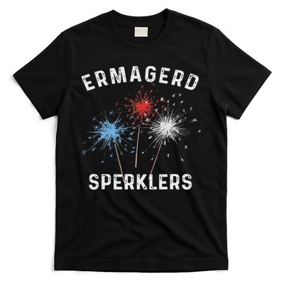 Funny Fourth Of July Ermahgerd Sparklers, Ermagerd Sperklers T-Shirt