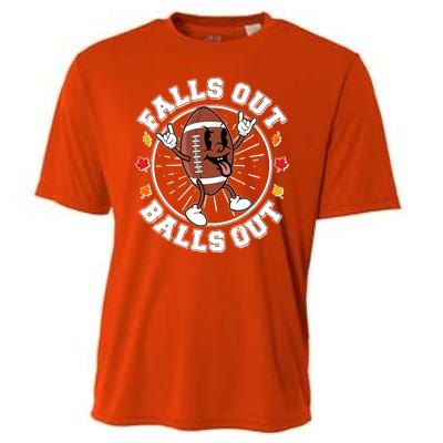 Funny Falls Out Balls Out Football Fall Season Sports Fan Cooling Performance Crew T-Shirt