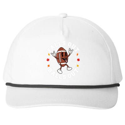 Funny Falls Out Balls Out Football Fall Season Sports Fan Snapback Five-Panel Rope Hat