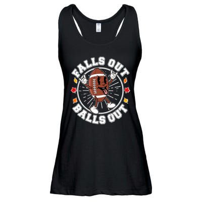 Funny Falls Out Balls Out Football Fall Season Sports Fan Ladies Essential Flowy Tank