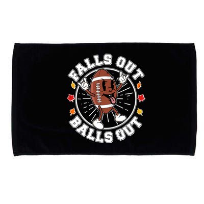 Funny Falls Out Balls Out Football Fall Season Sports Fan Microfiber Hand Towel