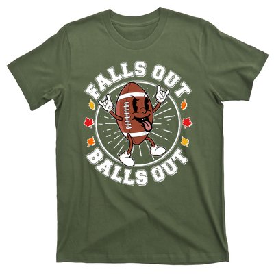 Funny Falls Out Balls Out Football Fall Season Sports Fan T-Shirt