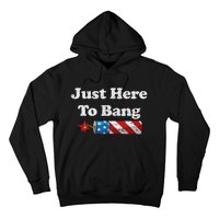 Funny Fourth Of July 4th Of July IM Just Here To Bang Hoodie