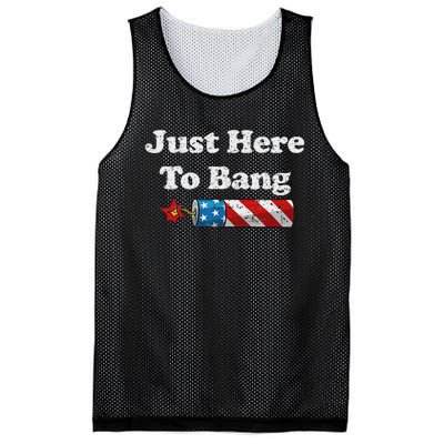 Funny Fourth Of July 4th Of July IM Just Here To Bang Mesh Reversible Basketball Jersey Tank