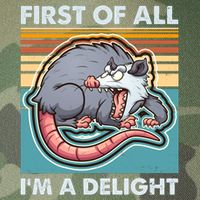 Funny First Of All Im A Delight Screaming Opossum Legacy Tie Dye Trucker Hat