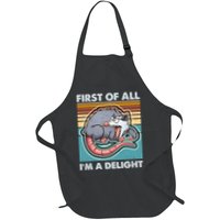 Funny First Of All Im A Delight Screaming Opossum Apron