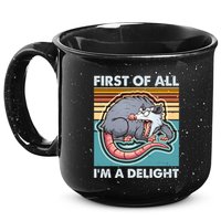Funny First Of All Im A Delight Screaming Opossum 15oz Campfire Ceramic Mug