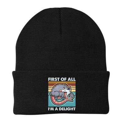 Funny First Of All Im A Delight Screaming Opossum Beanie