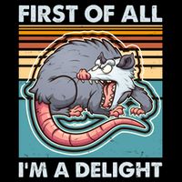 Funny First Of All Im A Delight Screaming Opossum Poster