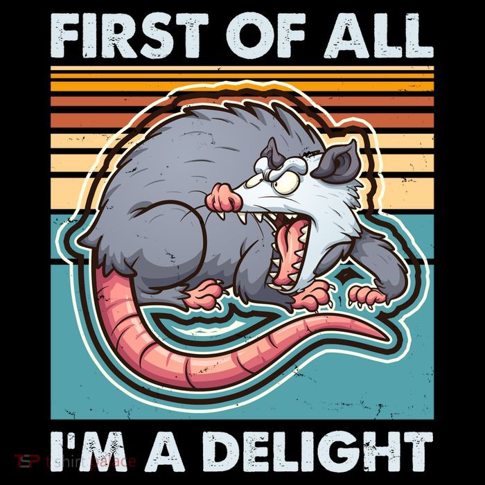 Funny First Of All Im A Delight Screaming Opossum Sustainable Knit Beanie
