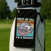 Funny First Of All Im A Delight Screaming Opossum Golf Towel
