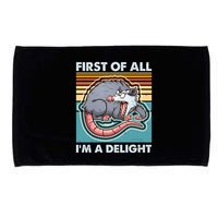 Funny First Of All Im A Delight Screaming Opossum Microfiber Hand Towel