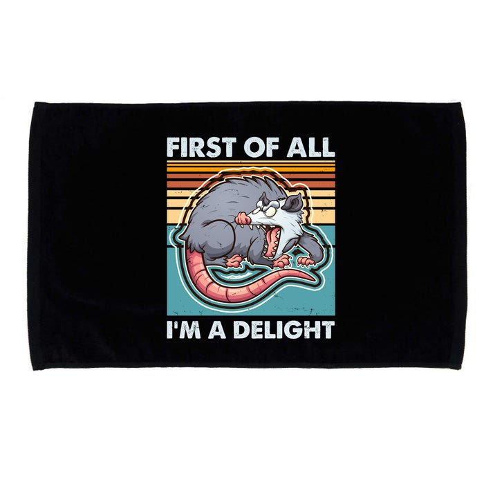 Funny First Of All Im A Delight Screaming Opossum Microfiber Hand Towel
