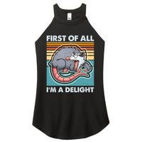 Funny First Of All Im A Delight Screaming Opossum Women's Perfect Tri Rocker Tank