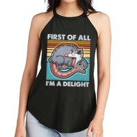 Funny First Of All Im A Delight Screaming Opossum Women's Perfect Tri Rocker Tank