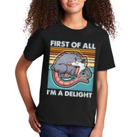 Funny First Of All Im A Delight Screaming Opossum Kids T-Shirt