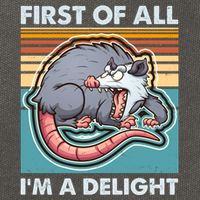 Funny First Of All Im A Delight Screaming Opossum Cotton Canvas Backpack