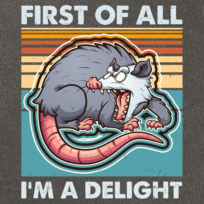 Funny First Of All Im A Delight Screaming Opossum Cotton Canvas Backpack